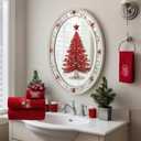 2 x VitalCozy 3 Pcs Snowflake Bathroom Towel Set 100% Cotton with 1 Bath Towels, 1 Hand, 1 Wash Cloth Winter Red Snowflake Embroidered Holiday Decorative for Kitchen Bath Dish Drying Cleaning