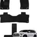 WENNEBIRD Superior Carpet Floor Mats for 2023-2026 Toyota Sequoia 7 Seats (Not for 8 Seats), 0.6-Inch Ultra-Thick, Noise-Reducing, All-Weather Waterproof Anti-Slip – 4-Pc Set