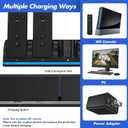 Remote Controller Charger for Wii/Wii U With 4 Pack 2800mAh Rechargeable Battery Pack, 4 Port Charging Station for Controller, Remotes Not Included