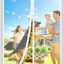 HOFUDON Heavy Duty Magnetic Screen Door, Fits 32 x 80 Inch Doors, White | Full Strip Magnets, Heavy Duty Fiberglass Mesh, Automatic Magnetic Closure, Fits 32 x 80 Inch Doors, Easy Installation