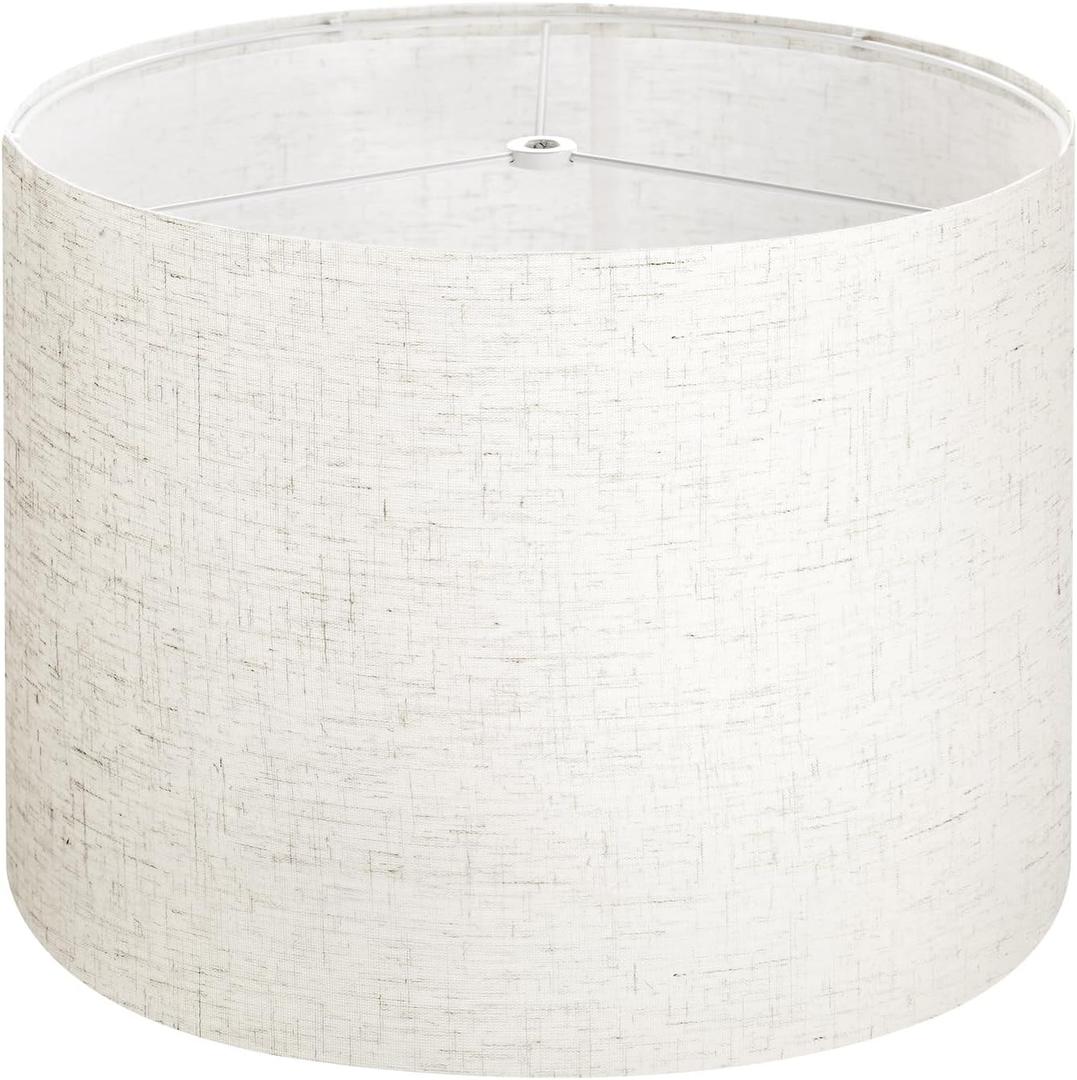 VEVOR Drum Lamp Shade, 13 in Top x 13 in Bottom x 10 in High, Medium Drum Linen Lampshade, Replacement Lamp Shade for Table Lamps Floor Lamps Pendant Lights, Easy Assembly Required (Light Linen)
