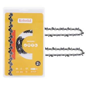 Kohnkdllc 2 Pack 20 inch Chainsaw Chains 3/8" LP Pitch .050" Gauge 70DL for Poulan PP5020 for Echo CS 550 590 72LPX70CQ