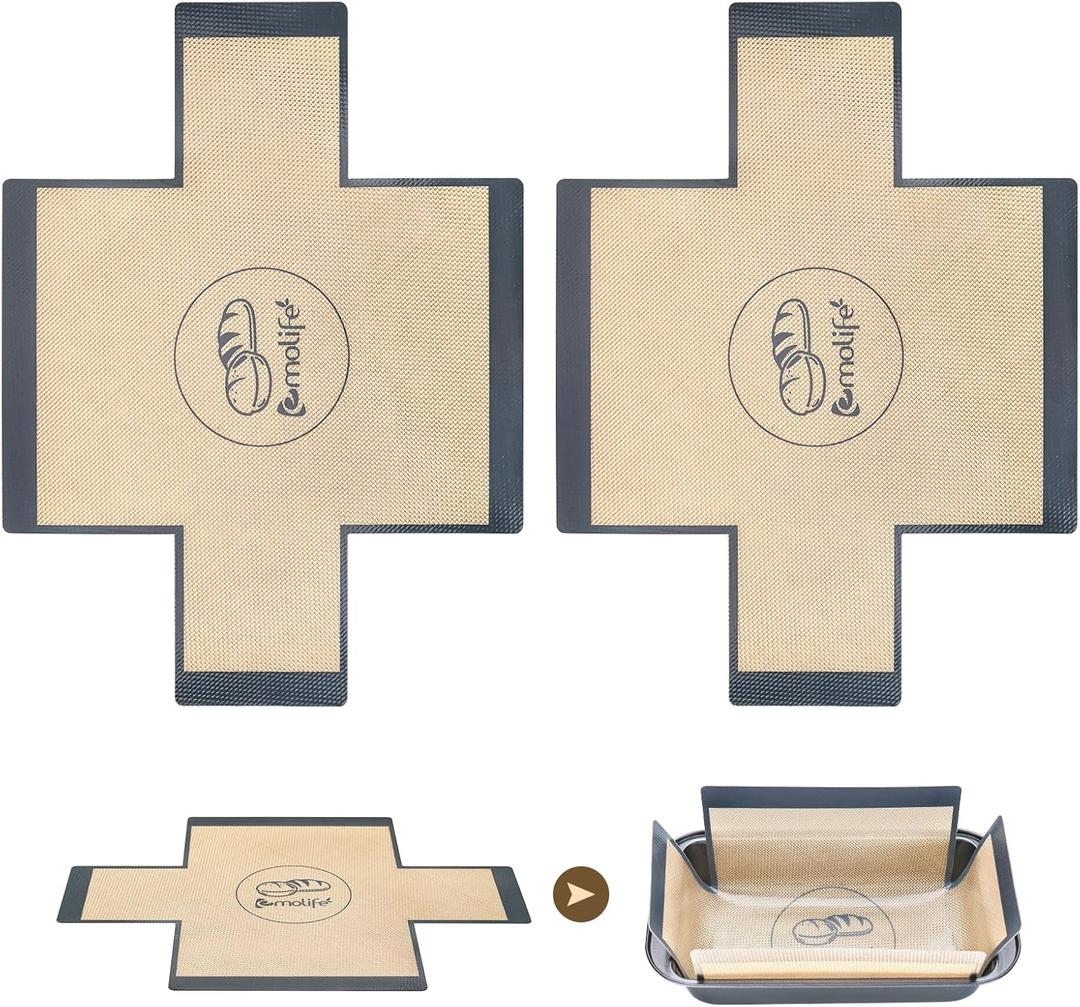 Silicone Bread Loaf Pan Liners, Nonstick, Reusable Bread Pan Baking Mat (2)