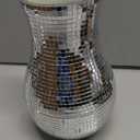 8.7" Disco Ball Flower Vase - Silver Mirrored Mosaic Vase for Centerpieces, Retro 70s Party Decor, Unique Funky Reflective Floral Container for Home, Wedding & Living Room Aesthetics