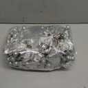 Lvydec Artificial Berry Garland Christmas Decoration - 6ft Silver Garland with Glitter Berries and Holly Leaves for Holiday Fireplace Mantel Table Decorations