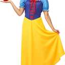 AOBUTE Womens Princess Costume Halloween Fairytale Blue Yellow Dress, Small
