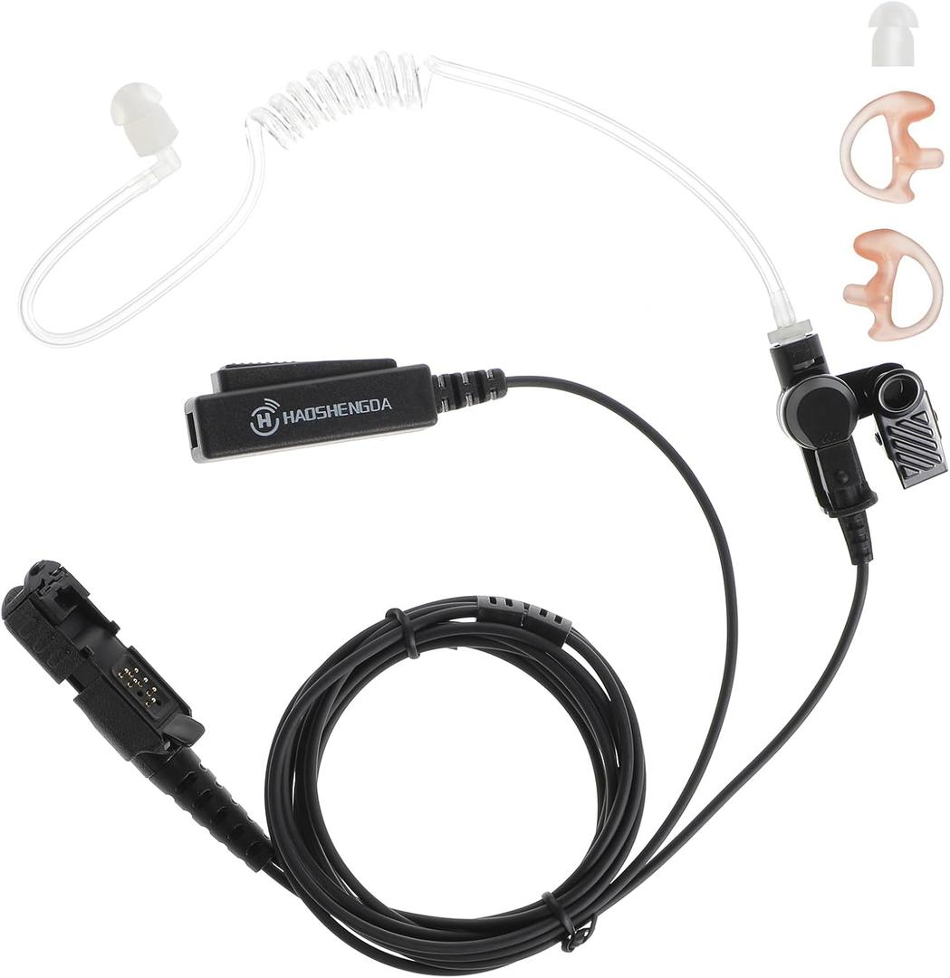 XPR 3500e XPR 3300e Earpiece with Mic Compatible with Motorola Radios XPR 3300e XPR3500 XPR3300 XPR3300e XPR3500e XPR3300 XPR3500, Acoustic Tube Headset with PTT Microphone,Surveillance Headset