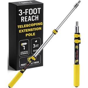 Bates- Extension Pole, 3 Ft Pole, Telescoping Pole, Paint Pole, Extendable Pole, Paint Roller Extension Pole, Painters Pole, Extension Handle, Telescoping Handle, Telescoping Paint Roller Pole (Black and Yellow)