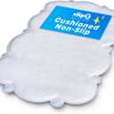 SlipX Solutions Cloud Shaped Kid & Baby Bath Mat for Tub & Shower 17” x 29”, Non-Slip Bathmat, Soft Loofah Cushioning for Sensitive Feet, Built-in Product Protection, Machine Washable, White