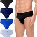 wirarpa Men's 100 Cotton Briefs Underwear No Fly Covered Waistband 4 Pack S