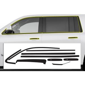 BOGAR TECH DESIGNS for Cadillac Escalade 2015-2020 Side Window Chrome Delete Precut Vinyl Trim Overlay, Gloss Black Blackout Appearance