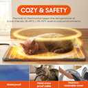 Outdoor Heated Cat House for Outside Cats Winter, 25'' Exceptional Thermal and Weatherproof, Outdoor Feral Cat Shelter with Waterproof Eaves & Magnetic Escape Door for Feral Barn Cat Kitty (Dark blue)