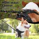 PUPTECK No Pull Dog Harness for Large, Adjustable Reflective Dog Harness with Handle Easy Control, Comfortable Soft Padded Pet Vest Harness for Large Dogs, Black L