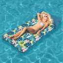 Oversized Pool Float Lounge Fabric-Covered 73" x 39", Inflatable Tanning Pool floaties for Adults, Pool Raft Lounger and Pool rafts & Inflatable Ride-ons for Pool Party, sea, Beach, Lake