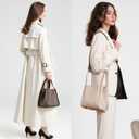 Women's PU Leather Bucket Bag - Lightweight Handbag with Detachable Strap for Work, Travel, and Daily Use (Milk Apricot)