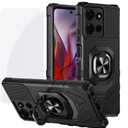 Ailiber for Moto G Power 2025 Cell Phone Case, Motorola Moto G Power 2025 Case with Screen Protector, Ring Kickstand for Magnetic Car Mount, Rugged Shockproof Heavy Duty Cover Case-Purple