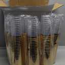 LIYH 100 Pcs Gold Plastic Cups - 16 oz Clear and Gold Rim Plastic Wine Cups, Big Size Fancy Disposable Party Cup Beverage Drinking Cup for Party & Wedding