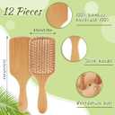 Tessco for you 12 Pcs Bamboo Hair Brushes Bulk Blank Wooden Paddle Brush Scalp Massage Anti Static Hairbrush Engraving DIY Gift for Women Party Wedding Mother's Day(9.65'' X 3.35'',Natural)