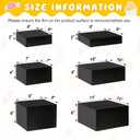 Leinuosen 6 Pcs Large Buffet Risers, 6 to 11 Inch Catering Dessert Table Risers Food Decorative Stands with hollow bottom for Catering Supplies, Party(Black, Square)