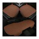 3PCS Set Car Seat Cushion for Front and Back Seat, 3D Soft Linen Breathable Auto Seat Cover, Comfort Non-Slip Rubber Bottom, Car Accessories (Coffee/ 3PCS)