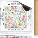 22 x 22 Inches Mini Mahjong Mat with Floral Design Wrinkle-Free Packaging, Non-Slip Noise Reduction, Gaming Mat for Poker, Card, Dominoes, Board & Tile Games Mahjong Gift