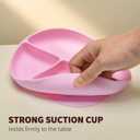 Silicone Plate Set, 100% food-grade silicone material, with suction cups at the bottom, Baby Led Weaning Supplies (Blue, pink)