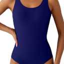 Aleumdr Womens Color Block Print One Piece Swimsuits Athletic Training Swimwear Bathing Suits S