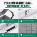 Trade Show Display Case Table Top Portable Aluminum Sports Card Display Case Frame with Clear Acrylic Showcase with Locks for Jewelry Craft Collector Shows
