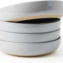 famiware Milkyway 33 oz Bowl Set, Pasta Bowls Set of 4, Salad Bowls Perfect for Your Friend for Housewarming, Thanksgiving, Christmas, Light Gray