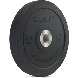 CAP Barbell Rubber Olympic Bumper Plate | Multiple Options/Colors (45lbs - Single)