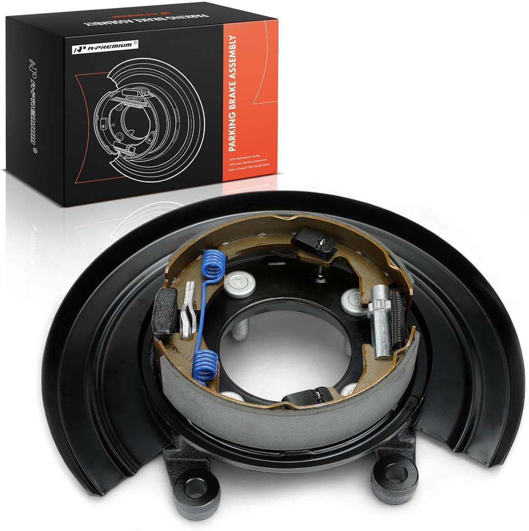 A-Premium Rear Passenger Loaded Parking Brake Backing Plate Assembly Compatible with Ford Models - F-250 Super Duty/F-350 Super Duty 2005-2012, F-450 Super Duty/F-550 Super Duty 2011-2012