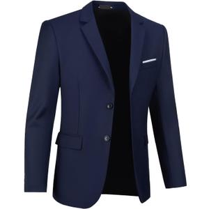 Mens Suit Jackets Casual Two Button Slim Fit Blazers Suit Separates Coat Sport Coats with Pockets for Wedding Prom Party (3X-Large, Navy Blue)