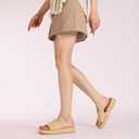 LUXMUWA Raffia Sandals Women Platform Wedge Slides Straw Espadrilles Mules Summer Shoes Cute Beach Sandals for Women 2025 Size 9