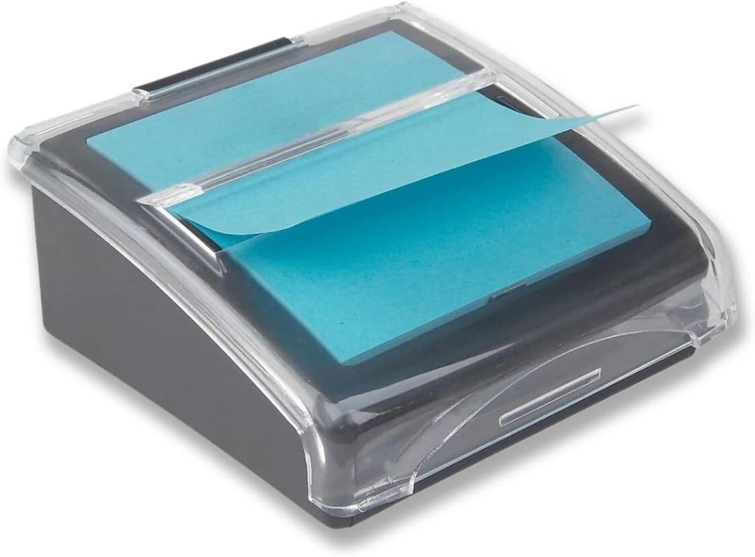 1InTheOffice Pop-Up Note Dispenser, Sticky Note Dispenser, Self-Stick Note Pad Holders, 3x3, Black, 1 Pack