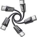 LISEN USB C Cable, 5-Pack [3.3FT] USBC to USBC Cable for iPhone 16e 15 Pro Max Charger Cord, 60W (3.1A) C to C Cable Fast Charging for Samsung S25/S24/23, Switch 2, iPad, MacBook,Black