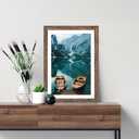 Hongkee 12x16 Picture Frame Set of 4, 12 x 16 Rustic Brown Wood(Mat 11x14), 12X16 in