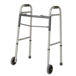 Guardian Easy Care Two-Button Folding Walker with 5" Wheels