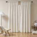 Joydeco Beige Boho Curtains 96 Inches Long 2 Panels, Super Soft Bohemian Farmhouse Curtains with Tassels, Semi Sheer Light Filtering Drapes for Bedroom Living Room (Rod Pocket, 52Wx96L)