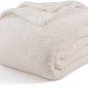 Berkshire Blanket Classic Extra-Fluffy Plush Blanket King Size, Soft Fuzzy Fluffy Long Hair Blanket for Couch Sofa Bed, Cream, 90x108 Inches