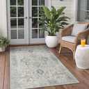 GENIMO Outdoor & Indoor Area Rug 3'x 5', Waterproof, Non-Shedding, Easy Cleaning, Boho Mat for Patio, Living Room, Balcony, Dining Room, RV, Deck, Bedroom, Camping, Outside Carpet,Light Grey Brown