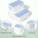 COOSEYA 2 Step Stools for Kids,Toddler Step Stool for Bathroom Sink,No-Slip Double up Stepping for Toddlers Bathroom, Multifunctional Toilet Potty Stool for Kids,Toilet Potty Training(2 Packs)Blue