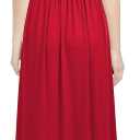 WOOSEA Women Sleeveless Deep V Neck Split Loose Sexy Plain Long Maxi Casual Dress (Red, XL)