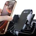 Andobil Phone Holders for Your Car - Air Vent Phone Mount, Ultra-Stable Metal Clip with Anti-Shake & 360 Rotation, Universal Car Mount Fit iPhone 16/15/14/13/12 Pro Max/Android/Samsung Galaxy (A - Black Panel)