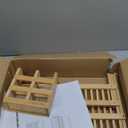 HBlife Dish Rack, Bamboo Folding 2-Tier Collapsible Drainer Dish Drying Rack with Utensils Flatware Holder Set (Dish Rack with Utensil Holder)