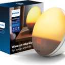 Philips SmartSleep Wake-up Light, Colored Sunrise and Sunset Simulation, 5 Natural Sounds, FM Radio & Reading Lamp, Tap Snooze, HF3520/60 (Pack of 1)