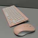 TECKNET Wireless Keyboard and Mouse Combo, Mini Cordless Computer Keyboard and Mouse Set 2.4GHz, Silent Adjustable 1600 DPI, Quiet Click, Lag-Free for Computer, Laptop, PC, Windows, Mac, Chrome OS (LIGHT PINK)