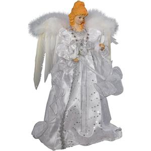 Kurt Adler 14" 10-Light White and Silver Angel Treetop