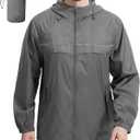 SWISSWELL Rain Jacket Men Waterproof Windbreaker Packable Lightweight Hooded Raincoat for Golf Cycling Hiking (3X-Large)