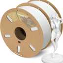 DURAMIC 3D PLA Filament 1.75mm 1kg Spool, Jam-Free High Stifness 3D Printing Filament with Cardboard Spool, No-Tangling No-Clogging Dimensional Accuracy 99% +/- 0.03 mm PLA White 2 Pack