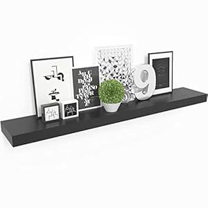 Ballucci Floating Shelf, 35.5" L Wood Wall Mounted Ledge with Invisible Bracket for Living Room, Bedroom, Bathroom, Kitchen, Nursery, 6" Deep - Black